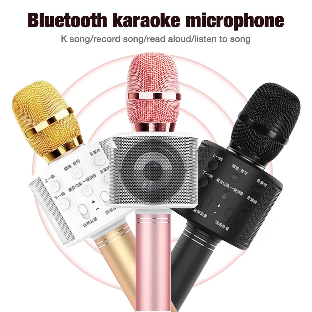 Professionele Mic Karaoke Mini Karaoke Bluetooth Draadloze Microfoon Karaoke WS-858 Usb Draagbare Handheld Speaker Home Ktv Speler