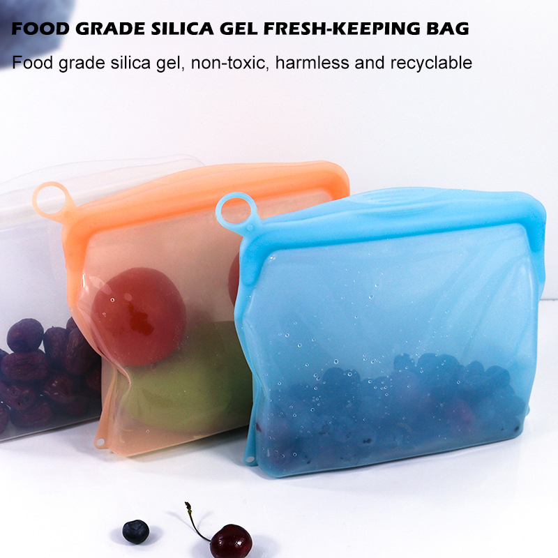 Reusable Food Storage Bags Leakproof Easy to Clean Silicone Food Bags Snacks Reusable Food Storage Bags Reusable Leakproof XHC88