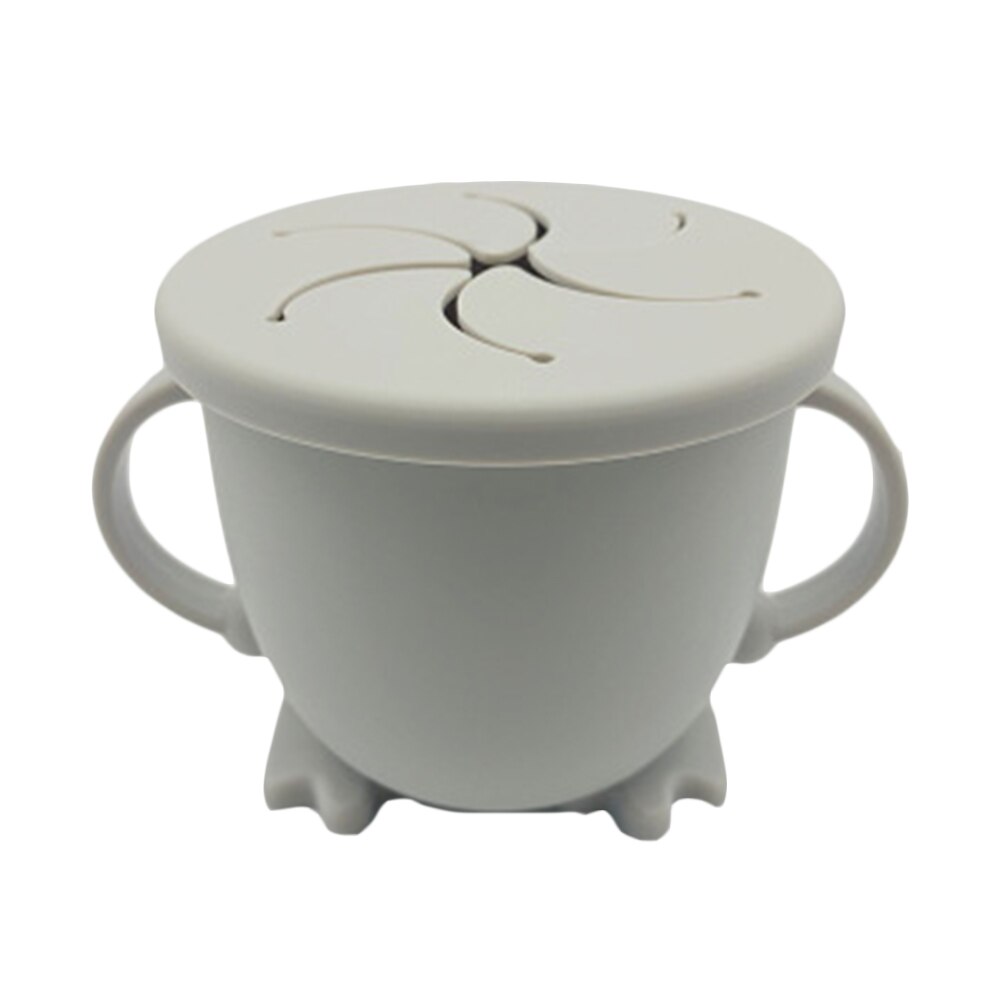 Babyvoedingsbekers, babyleerbekers, babydrinkgerei, siliconen snackbekers voor peuters en kinderen met siliconen babytrainerbeker: Lichtgrijs