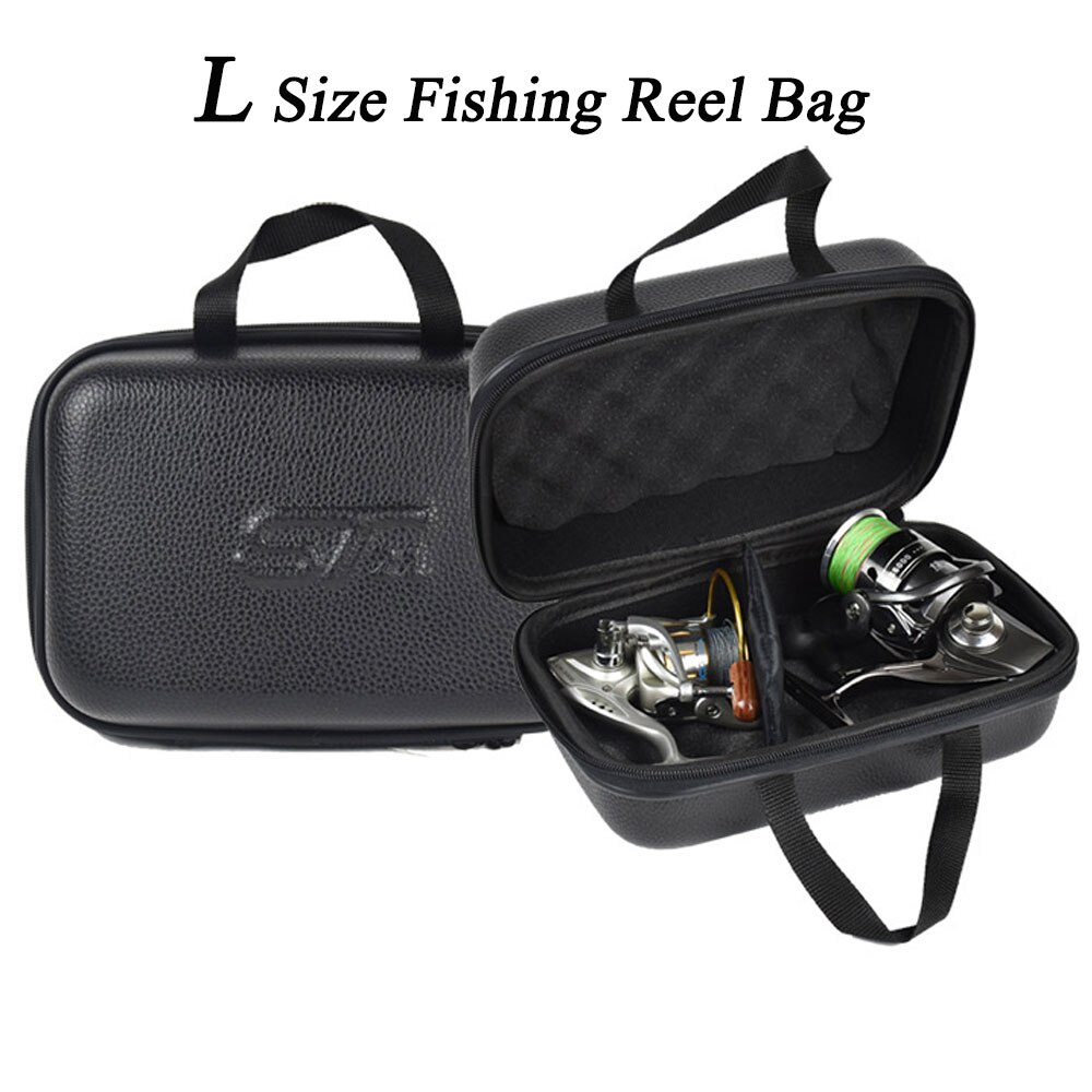 AS Fishing Reel Bag Large Capacity Removable Multi-Purpose Partition Waterproof Adjustable Fishing Reel Holder Storage Case: 1pcs L-size