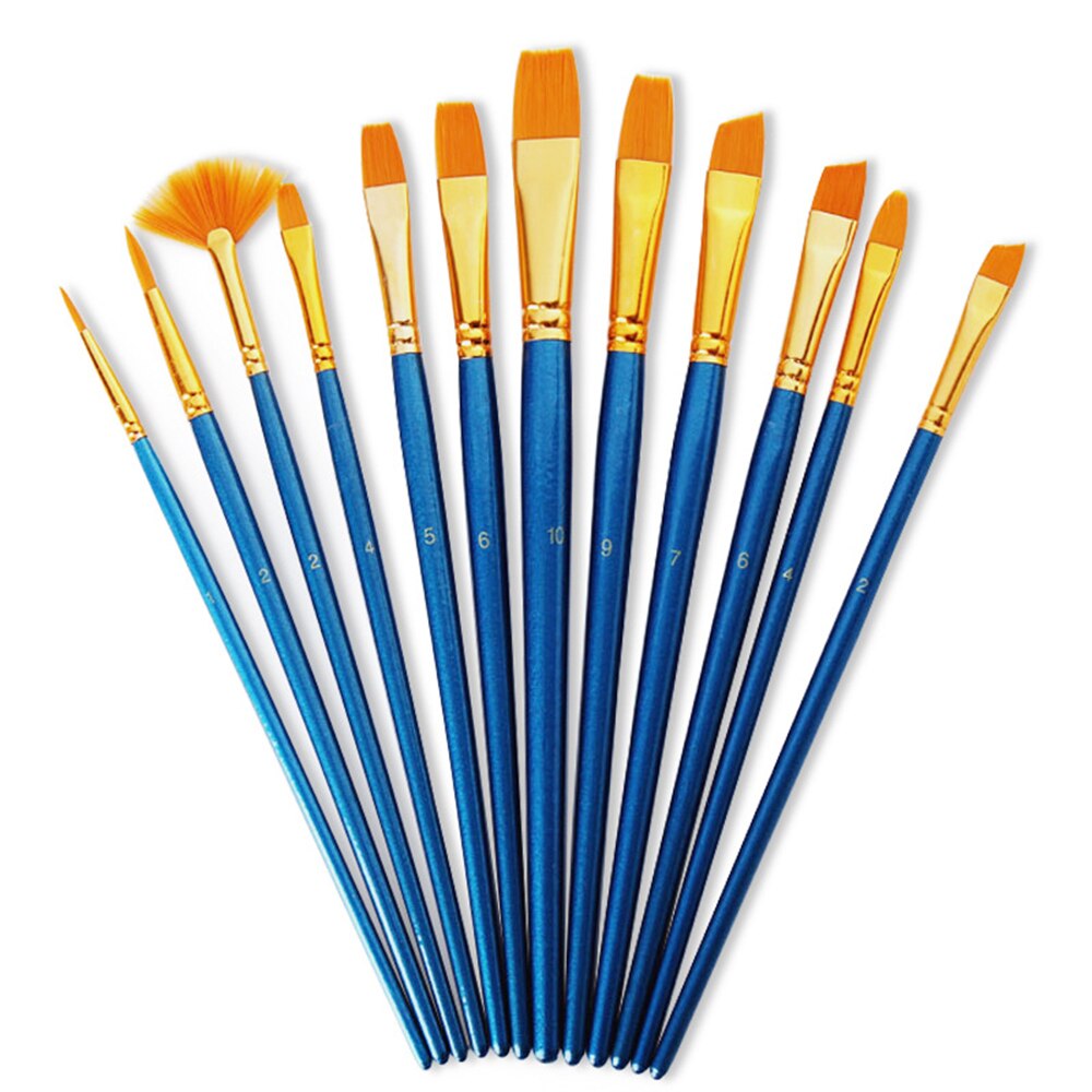 12Pcs Artist Paint Brushes Set Acrylic Oil Watercolour Painting Craft Art Model Artist Paint Brushes
