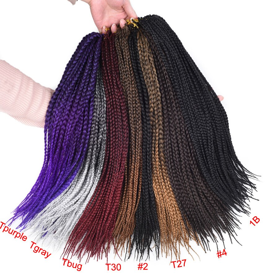 Tresses synthétiques au Crochet ombré 22 brins, tresses longues arc-en-ciel pour tresses africaines