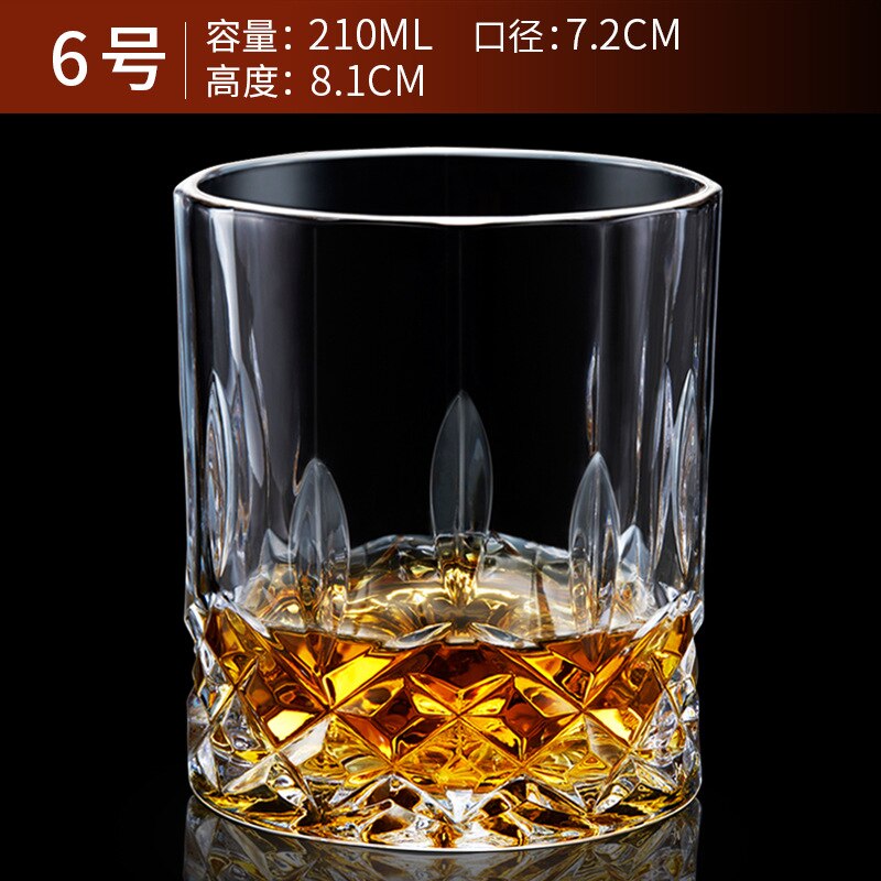 Varmebestandig blyfri gennemsigtig vinglas øl steins whisky brandy vodka kop multi mønster drinkware bar: 6