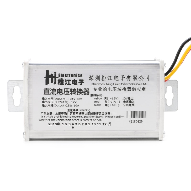DC 36V 48V 72V DC DC-DC 12V 10A DC Tensão Conversor Adaptador Transformador Passo Para Baixo buck Converter Para A bicicleta E-Motocicleta
