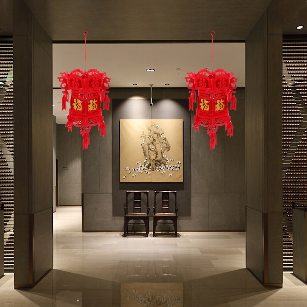 3Pcs Chinese Year Lanterns Spring Festival Year Decor Wedding Supplies