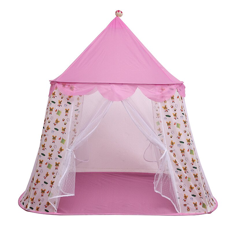 Tienda de campaña de juguete para niños, carpa de verano para juegos al aire libre, Castillo de princesa, Plegable, portátil: Pink