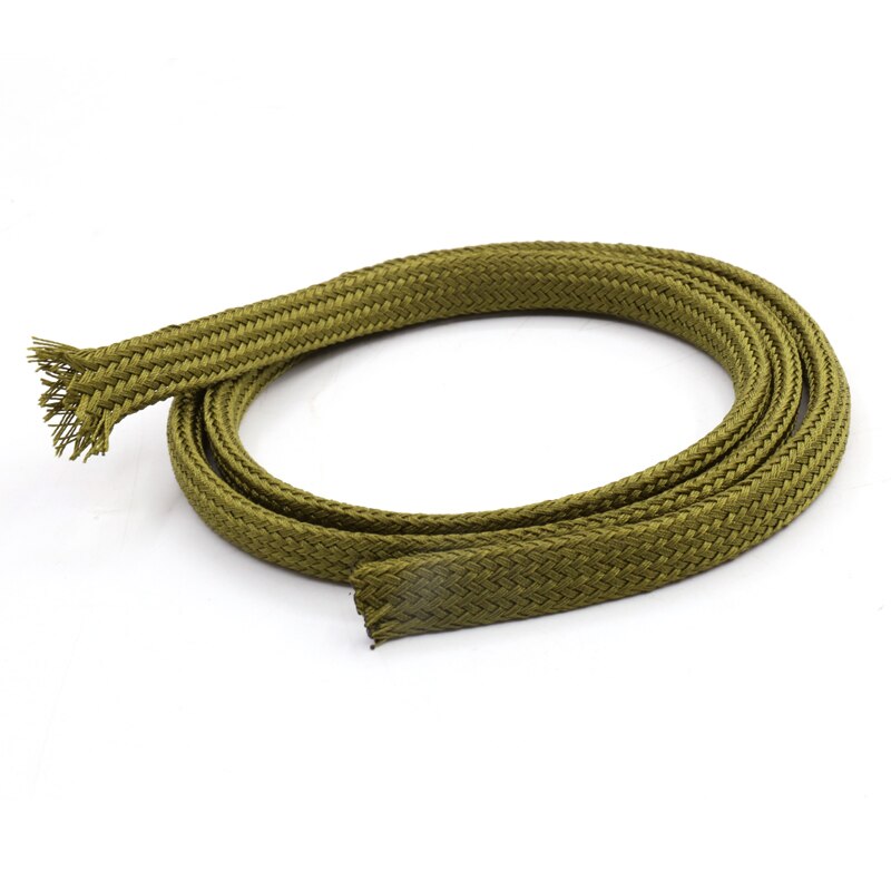 5M soft cotton Nylon Sleeve Wire Cable Braided Sleeving Protecting Expandable Cable Sleeve High Density Cable Sleeves army green