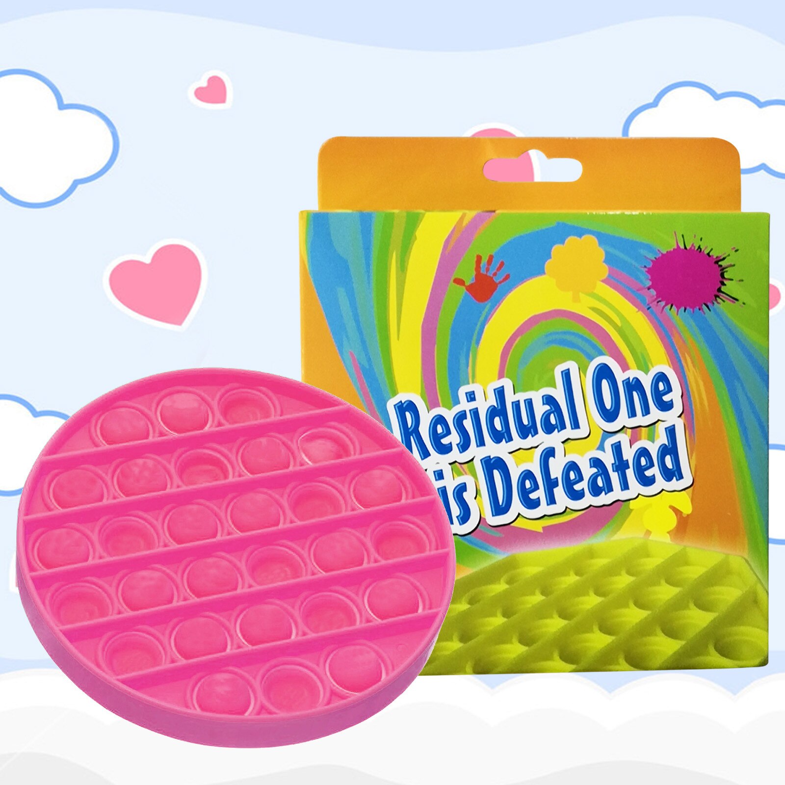 Newcoming Push Bubble Fidget Sensory Reliever Toy Unisex Autism Stress Decompression toy Christmas Juguete de descompresión: C