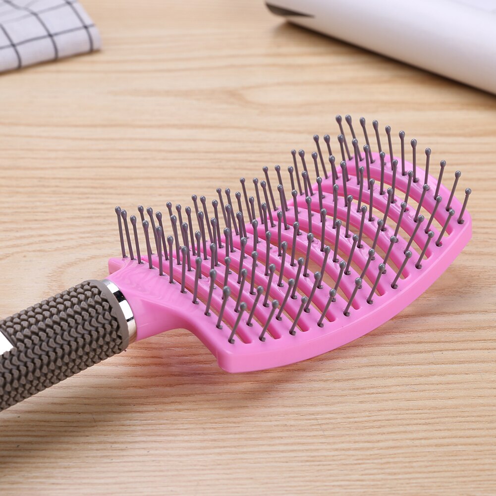 Pelo cepillo de pelo peine para masaje del cuero cabelludo de cerdas de Nylon mojado rizado desenredar el cabello de las mujeres cepillo para el pelo para cabello salón de peluquería herramienta de peluquería