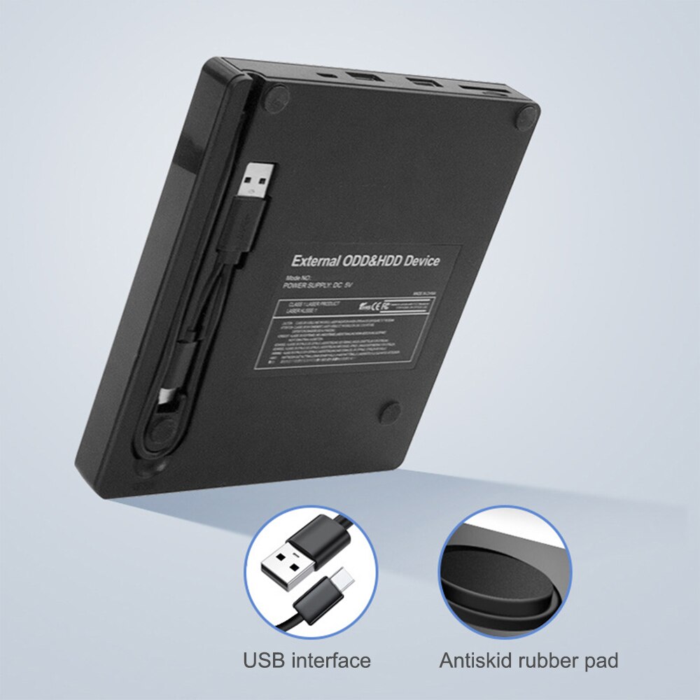 Lecteur optique externe USB, graveur de CD/DVD de Type C, lecteur de carte TF/SD, haute vitesse, pour Windows et Linux
