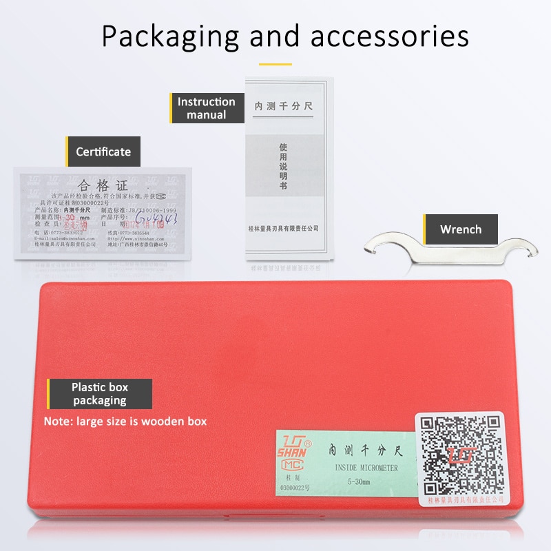 Inner diameter micrometer 25-50mm Accurate inner hole diameter measuring instrument 0.01mm micrometer measuring caliper