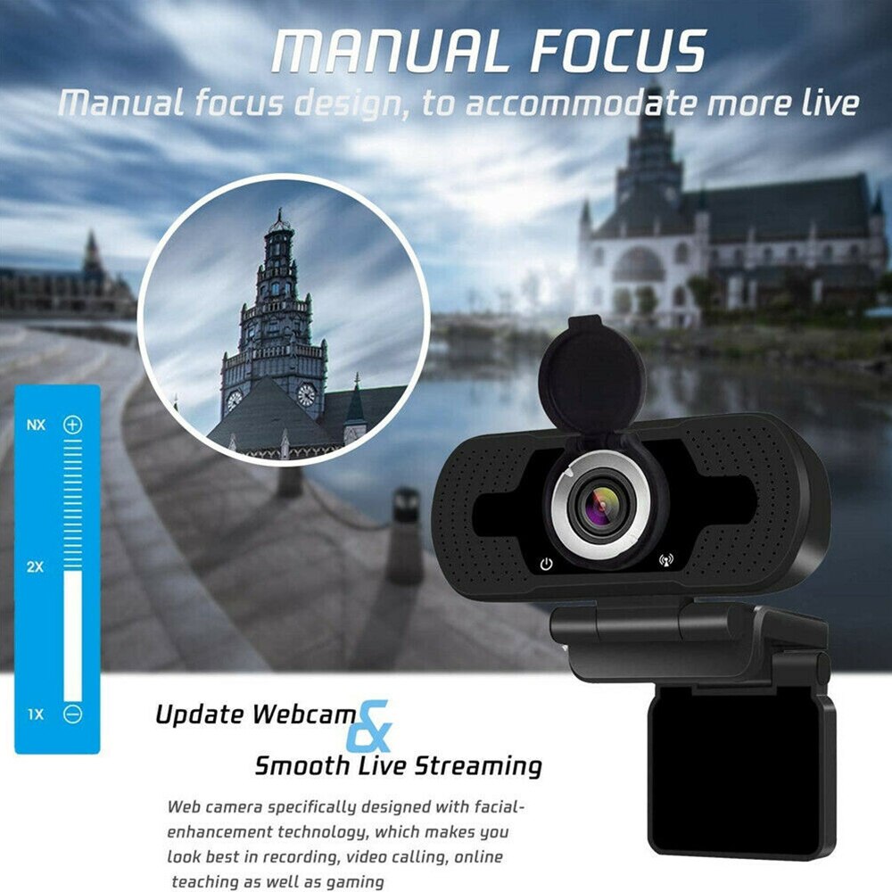 Usb Camera Hd 1080P Computer Camera Met Stofkap Webcam Voor Webcast Video Conferentie Webcam Full Hd 1080P camara Web Para Pc