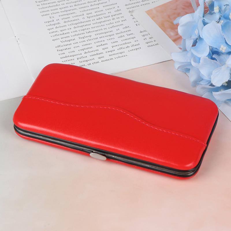 1PCS Eyelash Extension Tweezer Storage Box Tweezers Organizer Case Box Makeup Eyelash Nail Tweezers Bag: Red