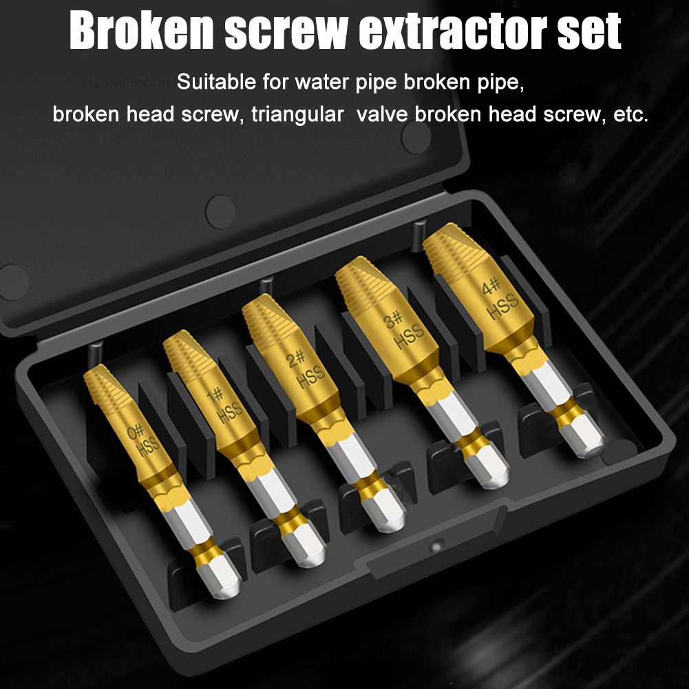 Speed Screws Out Extractor Drill Bits Tool Set Broken Damaged Bolts Remover for Woodworking