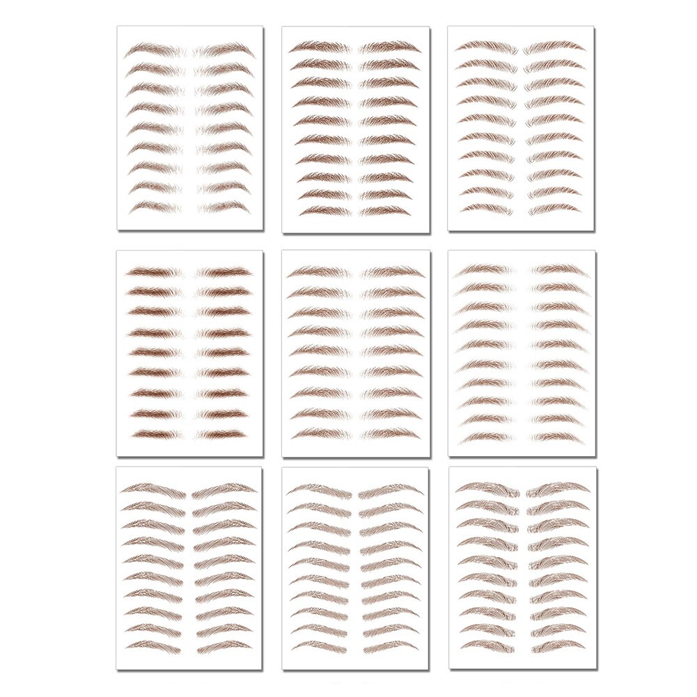 Women Men 6D Eyebrows Sticker Semi-Permanent Water Transfer Brow Makeup Decals Beauty Makeup Eyebrows Sticker