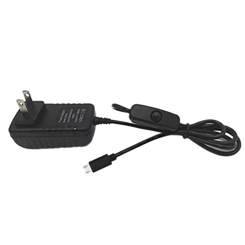 5V 3A Micro Usb Power Adapter Oplader Met Schakelaar Controle Kabel Voor Raspberry Pi 3