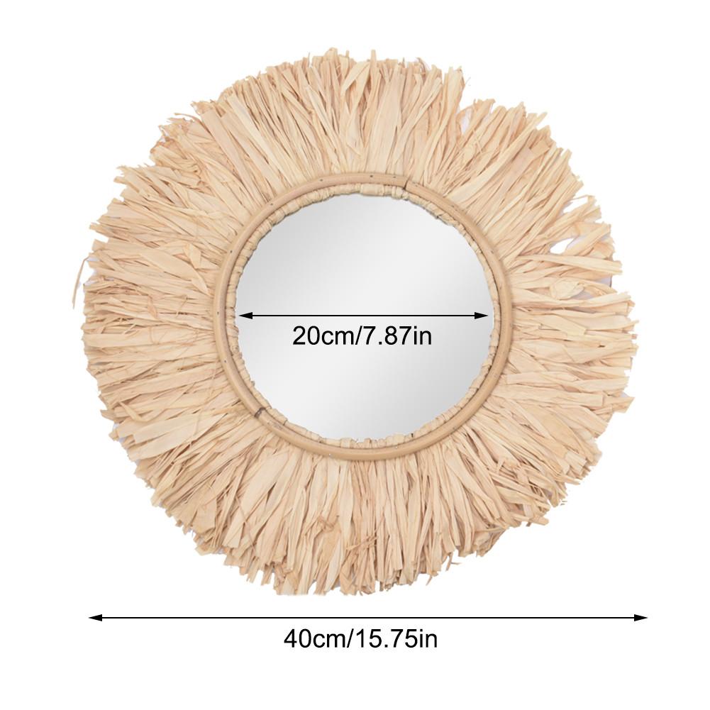 Espejos de pared hechos a mano para sala de estar, espejo bohemio redondo, decoración artística de estilo marroquí para apartamento, sala de estar, dormitorio, entrada