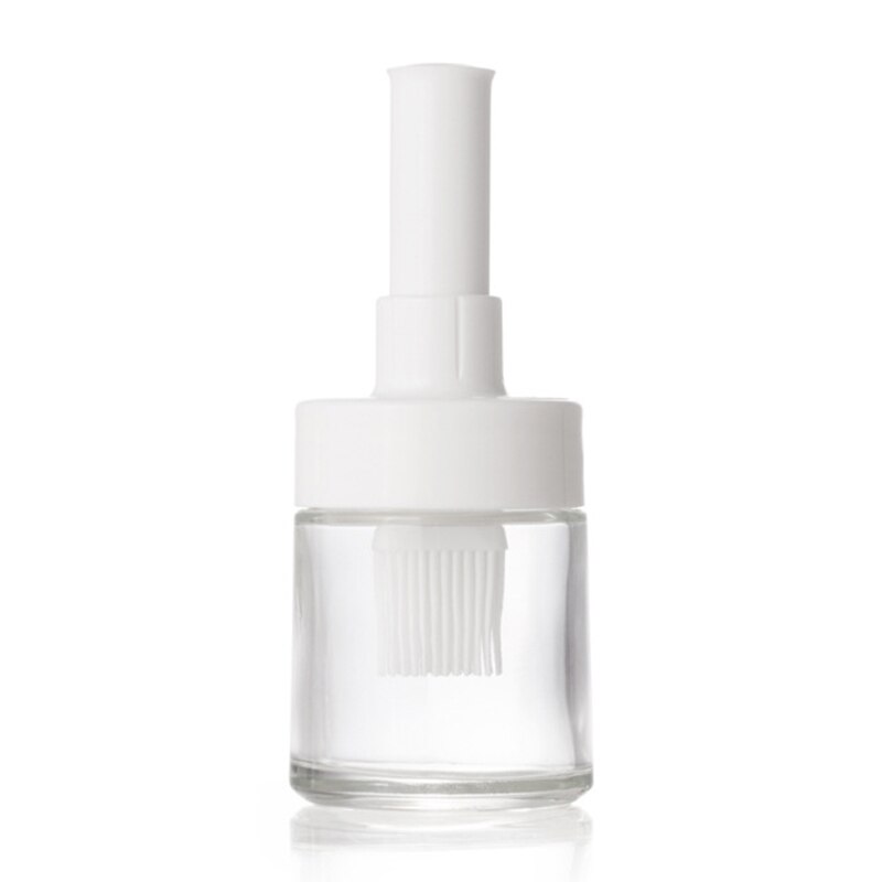 Cepillo de cocina de 2 tipos, herramientas de silicona para repostería, pincel de cocina resistente al calor con botella de aceite de plástico: White Dip