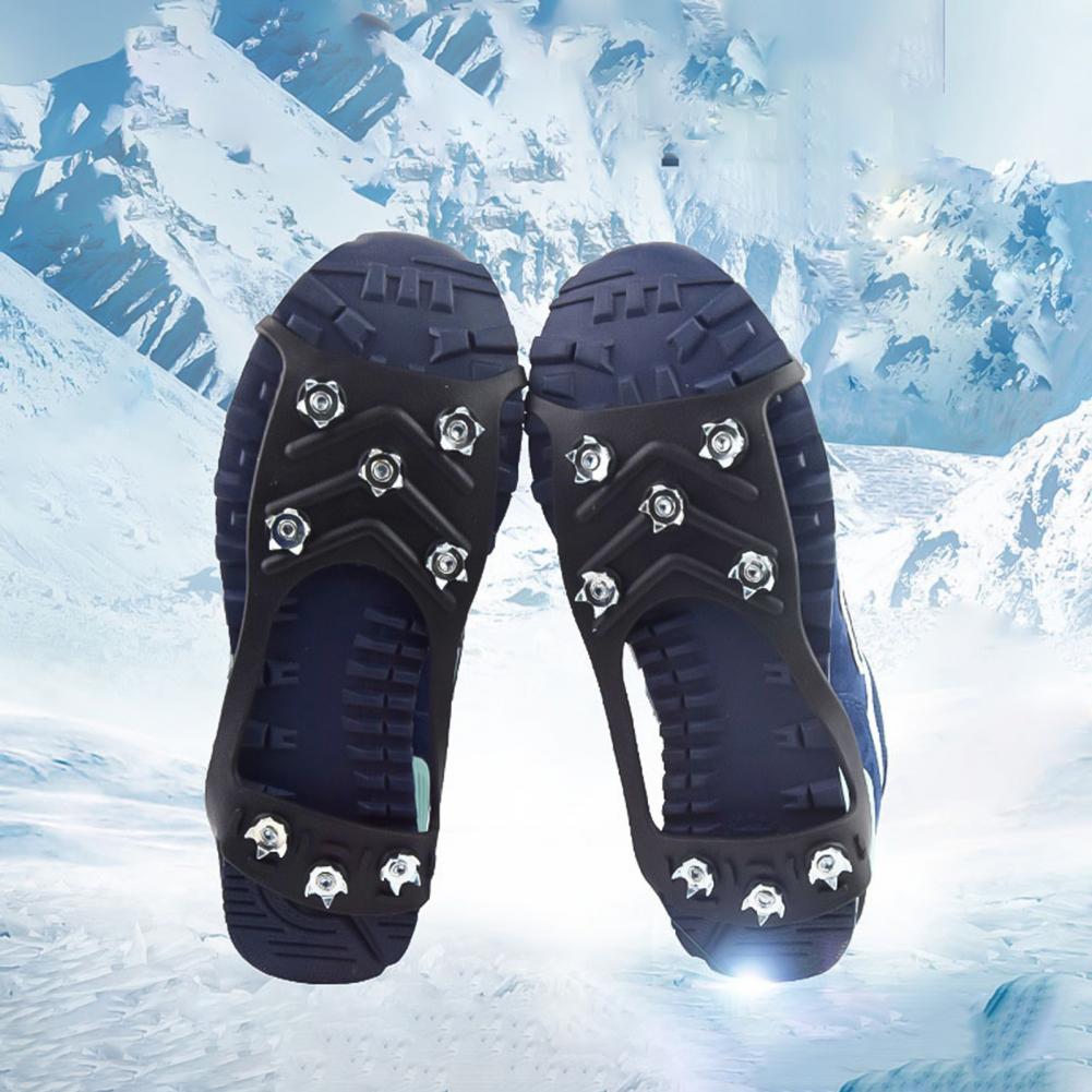2Pcs Antislip 8-Tand Stijgijzers Siliconen Schoenen Cover Outdoor Reizen Apparatuur Ndoor Outdoor Regenachtige Dag Herbruikbare