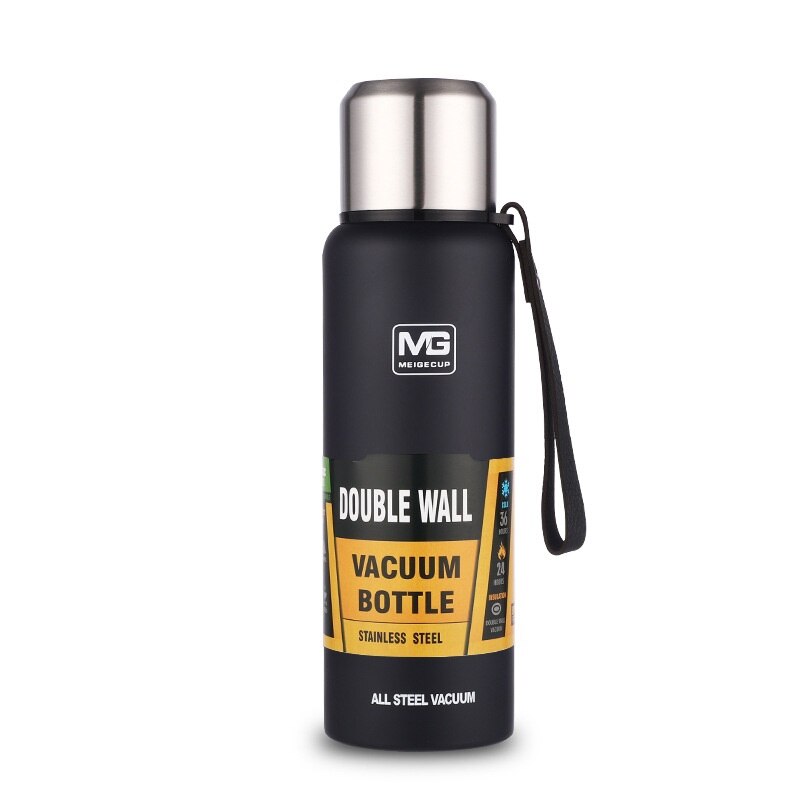 Botella De Agua De Viaje Al Aire Libre Con Gran Capacidad, Termo De Vacío De Doble Pared Con Tapa De Taza, Frasco De Vacío De Acero Inoxidable Aislado - China Frasco De