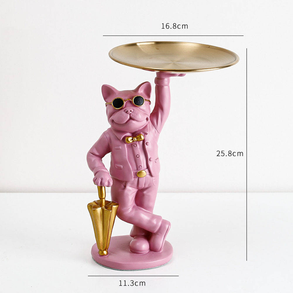 Nordic buldog francuski rzeźba figurka psa statua biżuteria przechowywania tabeli dekoracji prezent pas płyta okulary taca Home Art statua