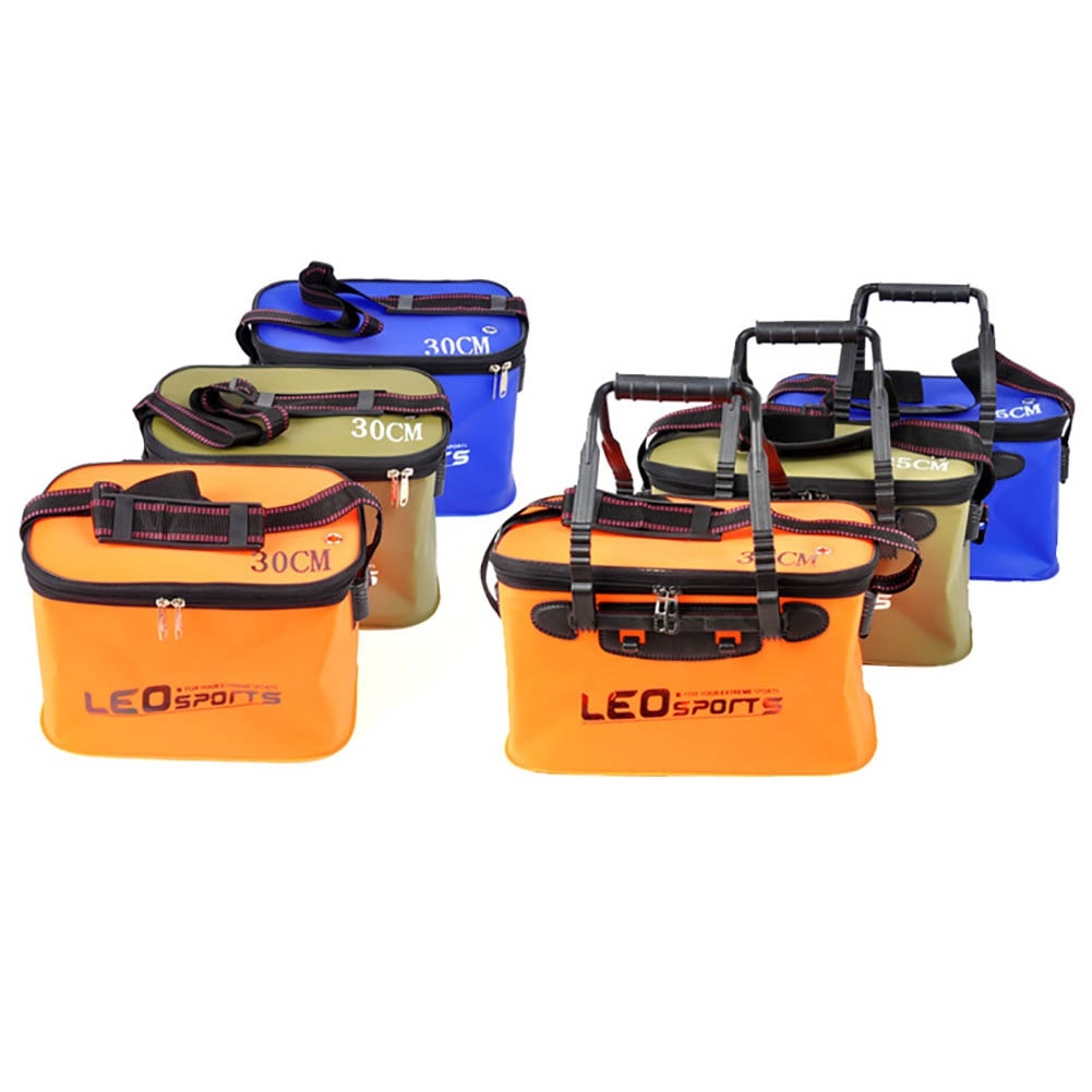 Portable Live Fish Box EVA Folding Fishing Bucket Outdoor Camping Water Container Fishing Gear Storage Bag Wear Resistant Bucket