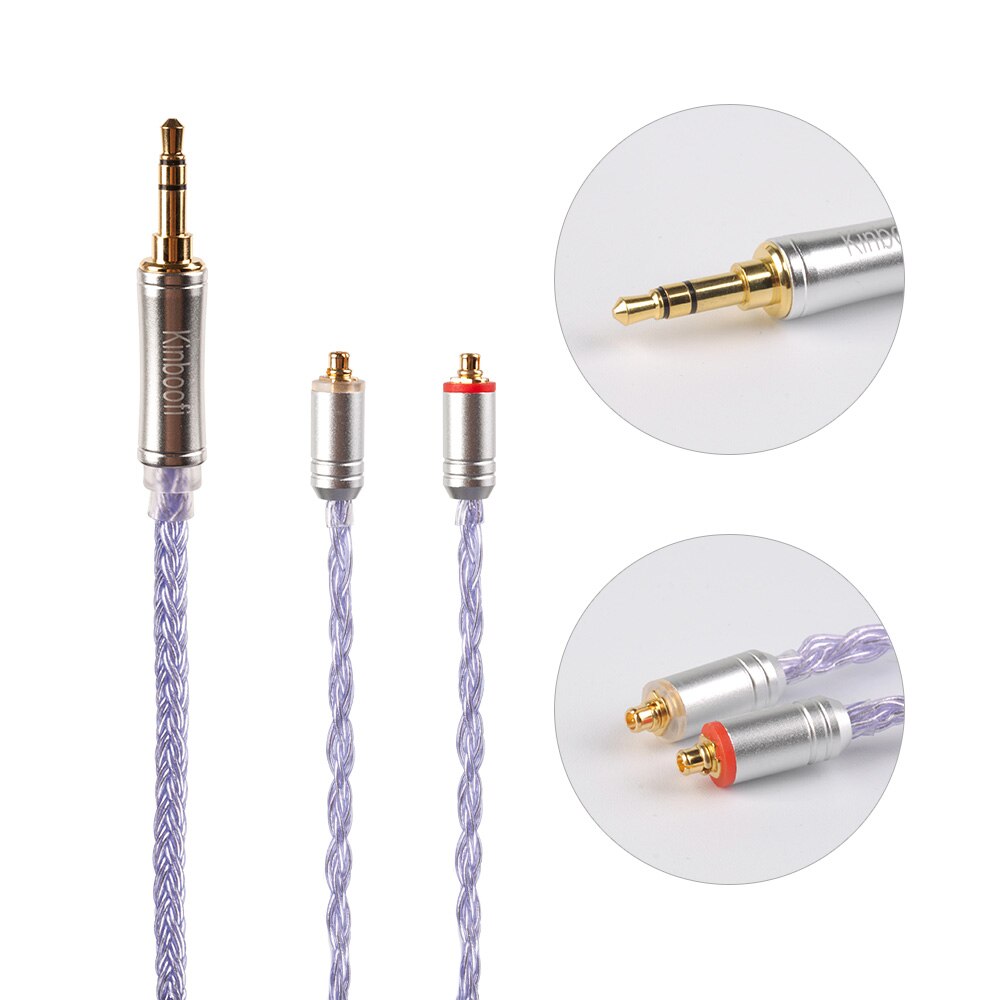 Kinboofi 16- adriges 2.5/3.5/4.4mm hochreines, versilbertes kabel mit mmcx /2- pin/qdc-stecker,  v90 ba5 kz zsx blon bl -03 bl-05: Mmcx 3.5mm