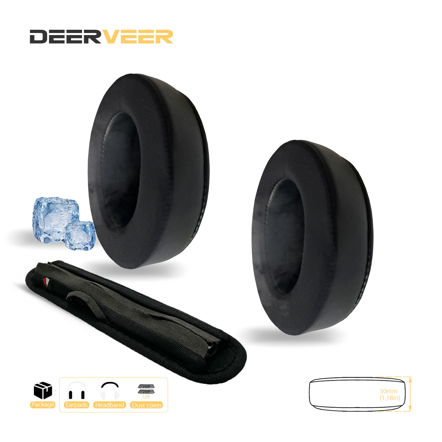 DEERVEER Almohadillas de repuesto para auriculares Audio Technica ATH-M50x, ATH-M50xBT, ATH-M40x, ATH-M30x, ATH-M20x, ATH-M70x, ATH-MSR7: Azul marino