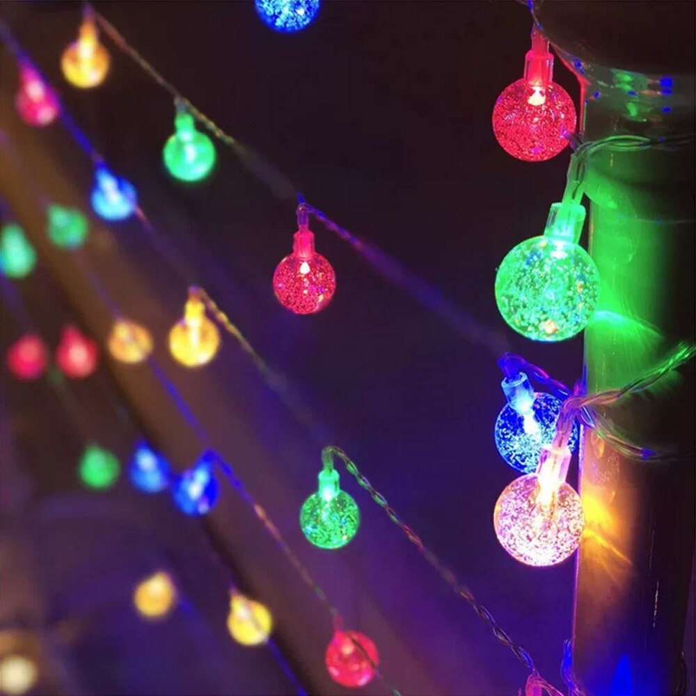 1.5M 3M 6M LED Crystal Ball Garland String Lights Flash Indoor Lamp 10/20/40 LED Fairy Lights Battery/USB Operated