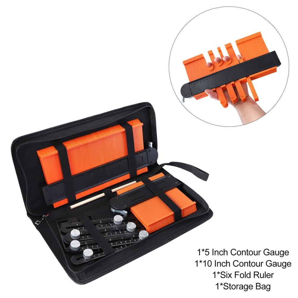 Contour Gauge Self-locking Widened Measuring Ruler Set Tool Set Supplies 4 Sets-the Gauge Tool Set