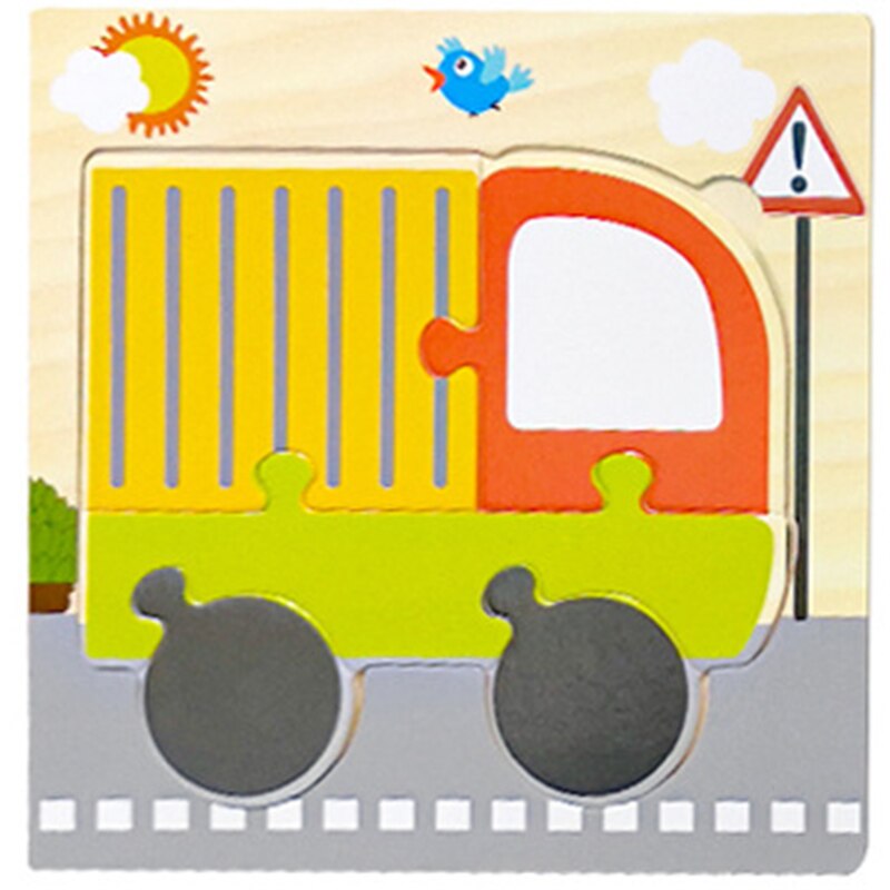 15*15cm dziecko drewniane zabawki zwierząt/ruchu Puzzle Jigsaw dla małych dzieci 1-3 lat stare chłopcy i dziewczęta wczesna nauka zabawka edukacyjna prezent: 13