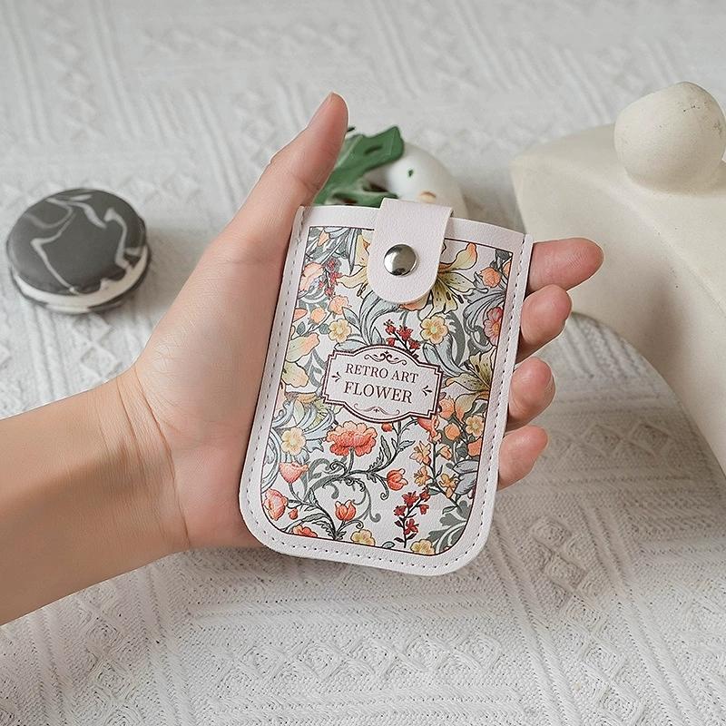 Portatarjetas extraíble Adorable portátil con múltiples ranuras para tarjetas: tarjeta de identificación, tarjeta bancaria, organizador de tarjetas de autobús para mujeres: Negro