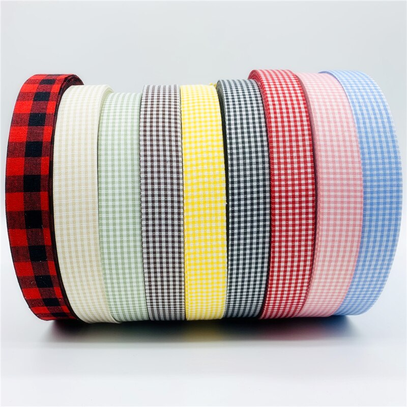 5Yards/Lot 25Mm Katoen Plaid Lint Grid Gedrukt Lint Voor Thuis Bruiloft Kerst Decoratie Diy Cadeaupapier