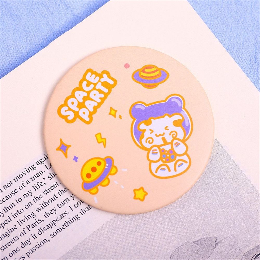 Mini espejo de dibujos animados, espejo redondo pequeño portátil, perfecto para niños y niñas, 1 unidad: orange ox