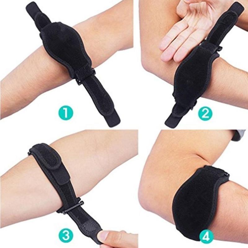 Muñequera deportiva para bádminton, tenis, baloncesto, codo EVA, junta protectora de presión ajustable, soporte transpirable V3P4 1 Uds.