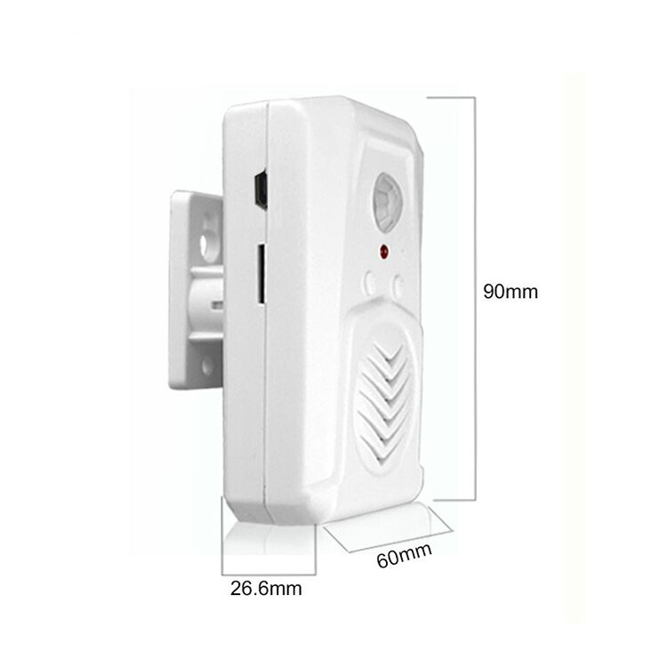 Timbre de dos vías, grabador de voz con timbre de inducción de bienvenida (blanco)