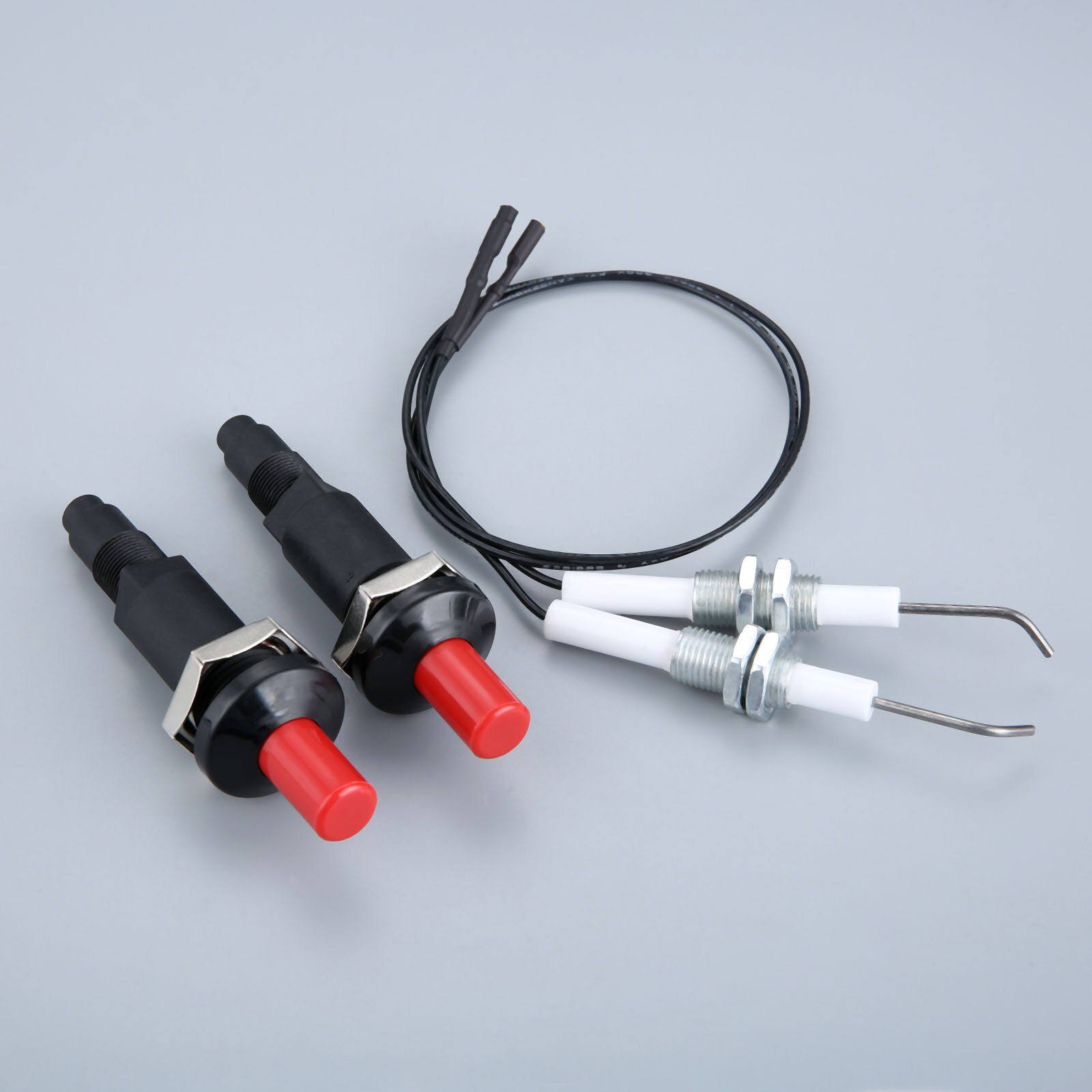 2Sets Piezo Vonk Ontsteking Set Push Button Spark Ontsteking Set Generator Piezo Gas Pilot Ontsteker Met Draad M10x1