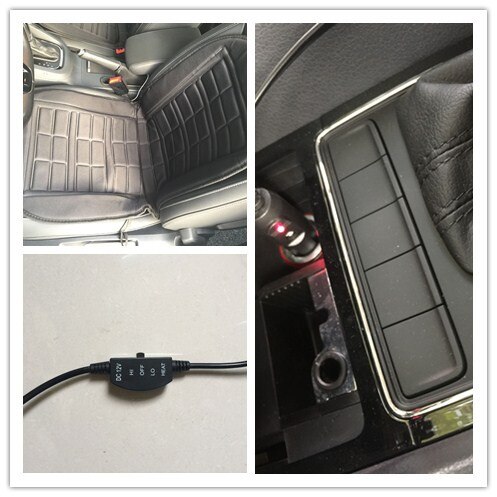 12 V Auto Heater Elektrische Sigarettenaansteker Plug Fiber Seat Verwarmde Warme Verwarming Voor Auto Interieur Bankjes Accessoire + Rock schakelaar