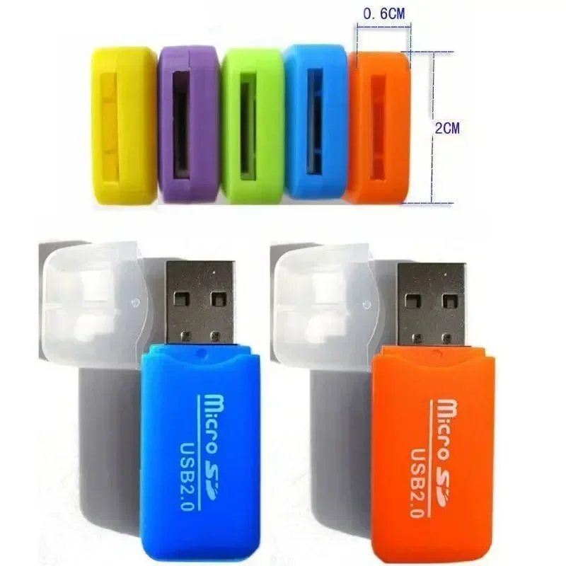 Portable mini USB 2.0 TF micro SD memory card reader, suitable for high-speed TF adapter for PC laptops, car speakers, TV boxes