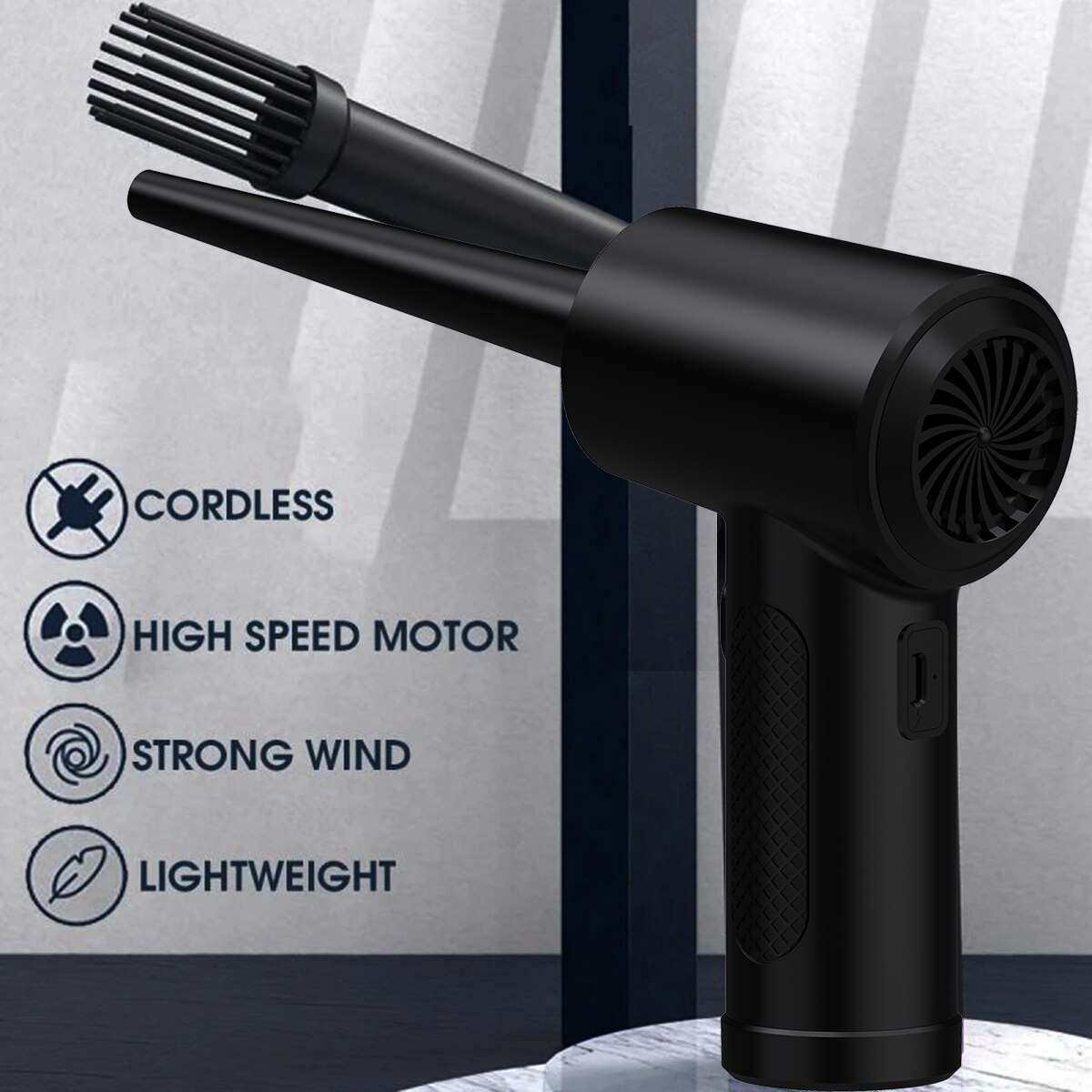 50000Rpm Draadloze Dust Blower-Voor Computers Pc Toetsenbord Schoonmaken Elektrische Air Blower Duster Cleaner Handheld Gecomprimeerd