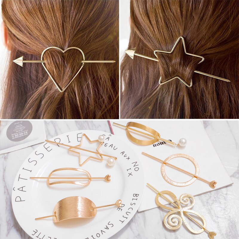 Original Alloy Round Top Hairpin Bun Cage Minimalist Bun Holder Cage Hair Stick Girl Hair Accessories Hair Jewelry