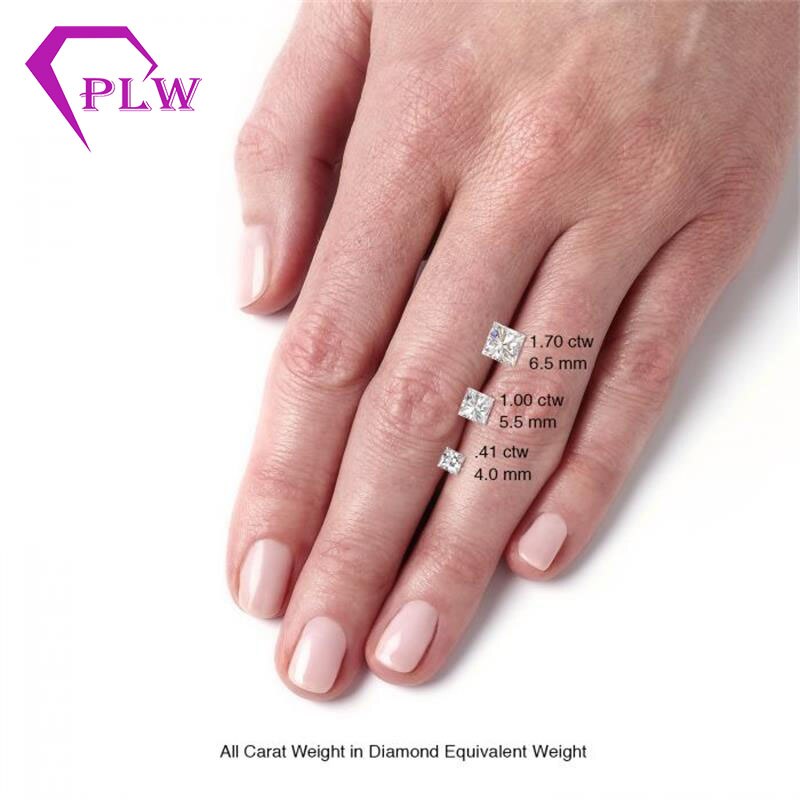 Including Certificate EF Color Moissanite Under Diamond Weight 0.3Carat 3*3mm VVS 3Ex Princess Cut Real Weight Depends On Object