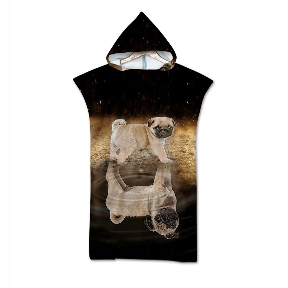 Microfiber Gedrukt Hooded Strandlaken Voor Volwassenen Quick Dry Zwembad Poncho Badhanddoek Met Mantel Badjas: Light Grey