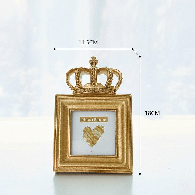 Luxe gouden kroon fotolijst barokstijl huisdecoratief certificaat hars fotolijst muur desktop decoratie 3/6/7 inch: 2