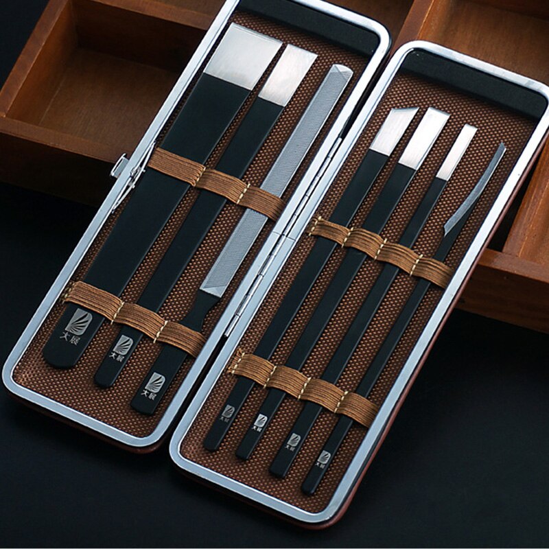7 stuks Nail Cuticle Eelt Remover Set Dode Huid Blades Pro Rvs Mes Manicure Pedicure Vinger Voet Schoonheidsverzorging kit