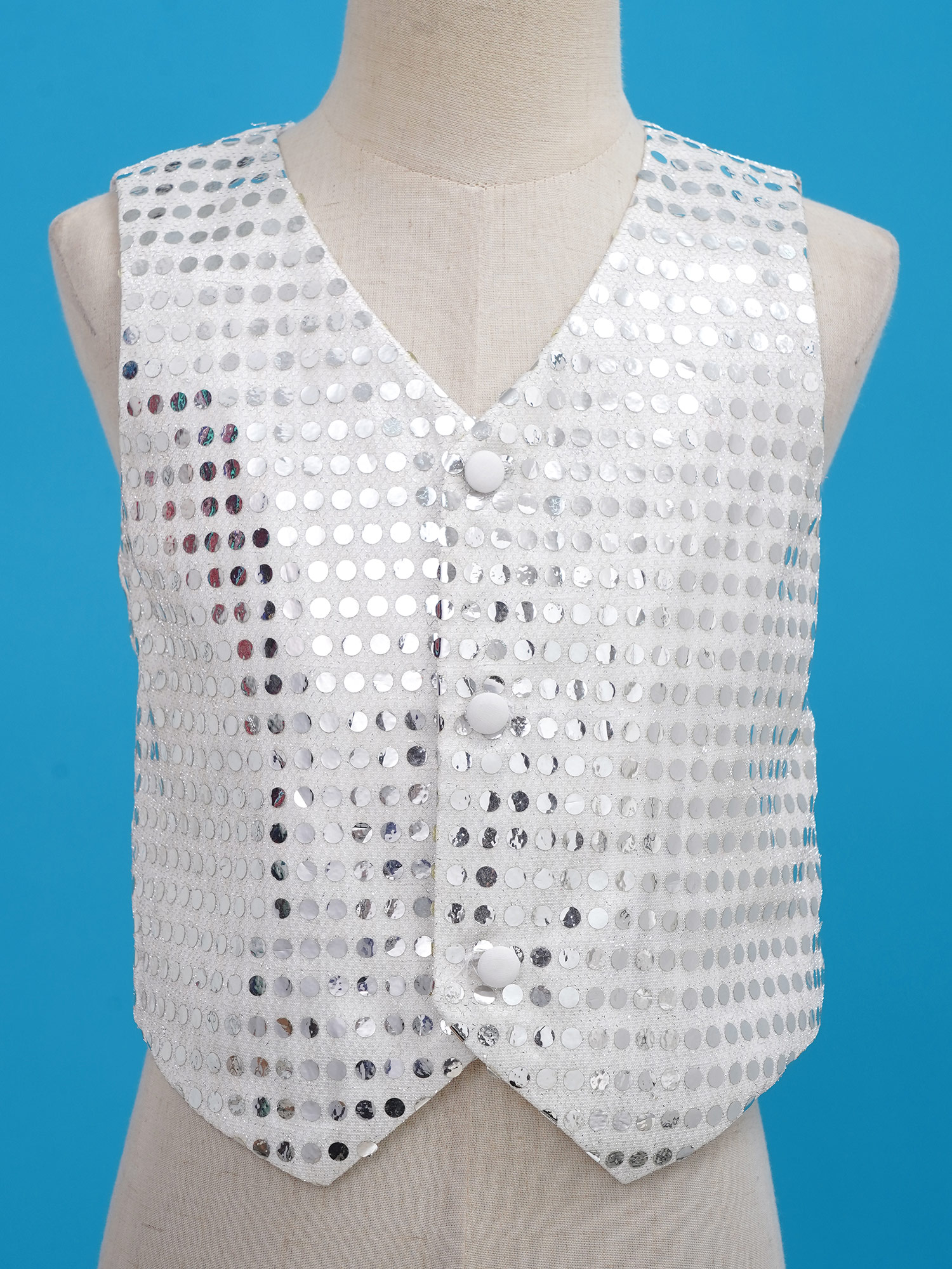 Gilet sans manches à paillettes pour enfants, 6-14, Costume de danse pour chorale, Jazz, Performance sur scène