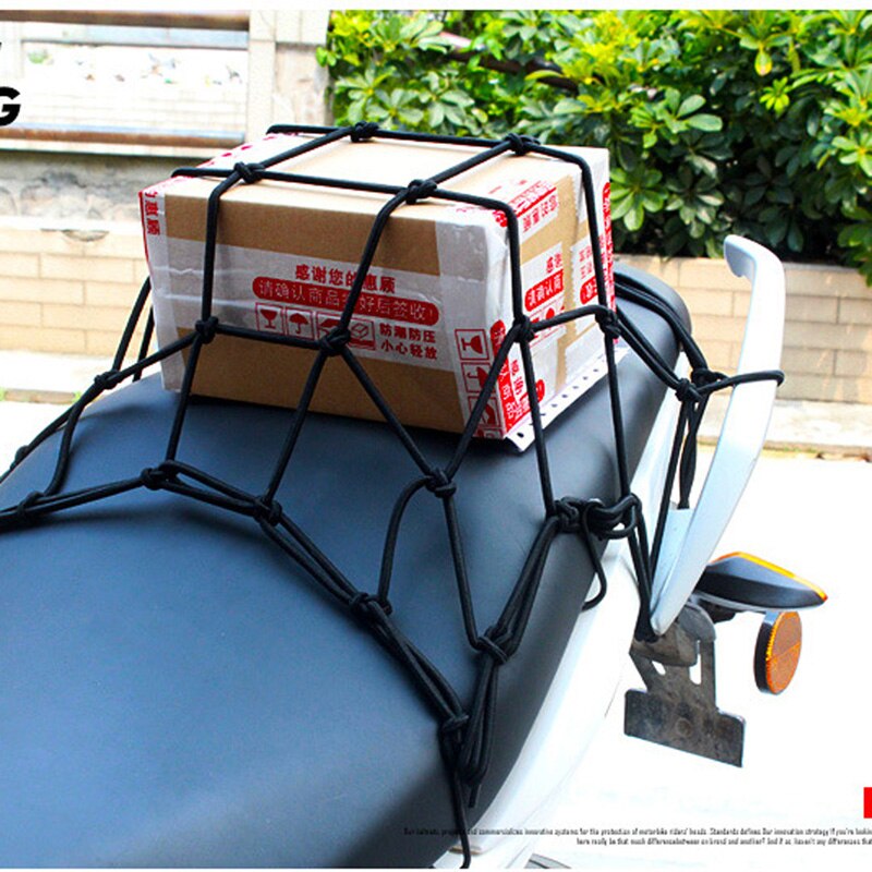 Motorcykel bagage netto cykel 6 kroge holde nede brændstoftank bagage mesh web bungee sort motorcykel cykel 6 kroge tank bil styling