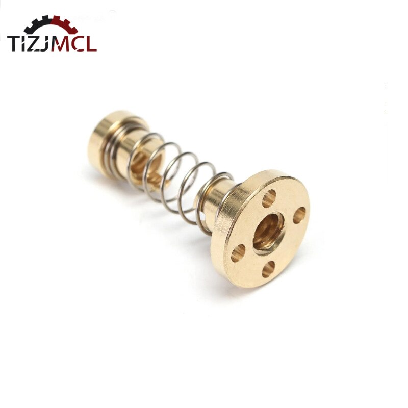 T8 Lood Schroef Anti Backlash Lente Moer Geladen Eliminatie Kloof Moer Lead2mm/4Mm/8Mm Voor Acme draadstang Diy Cnc 3D Printer Onderdelen