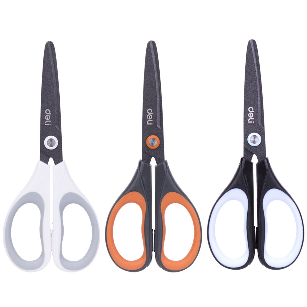 DELI Scissors E6055 Soft-touch Teflon Effortless 170mm 6-3/5 inch home office scissor hand craft scissors stationery