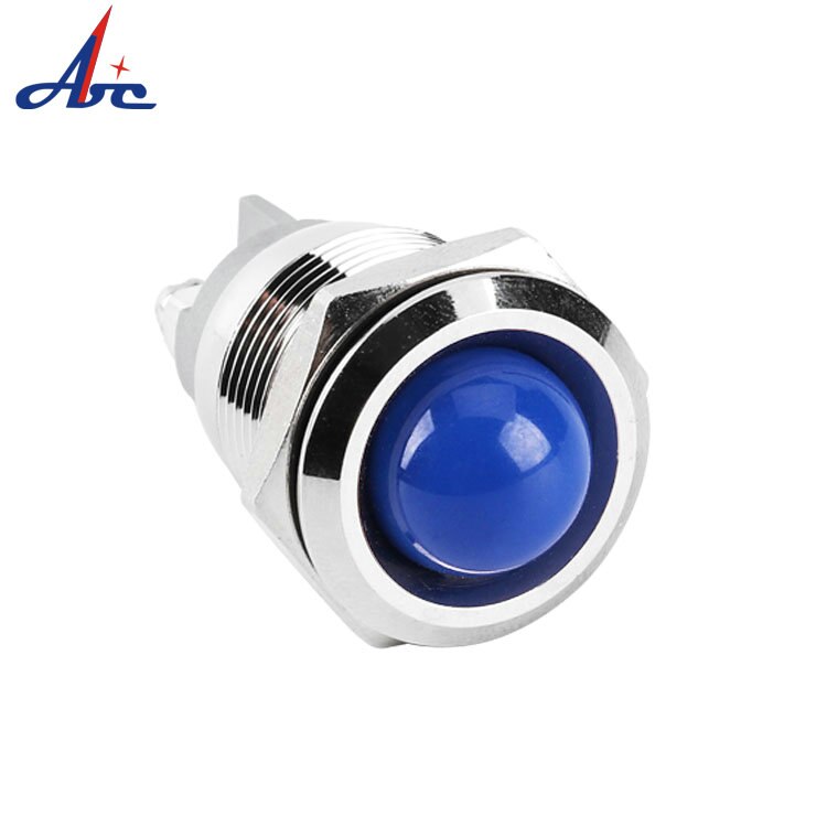 22mm Metal Indicator Light Concave Round Screw Signal Lamp 3V 6V 12V 24V 220V IP67 Waterproof LED Metal Indicator Lamp Light